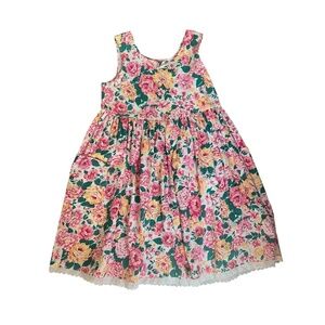 Vintage 90's Cotton Floral Little Girl Dress